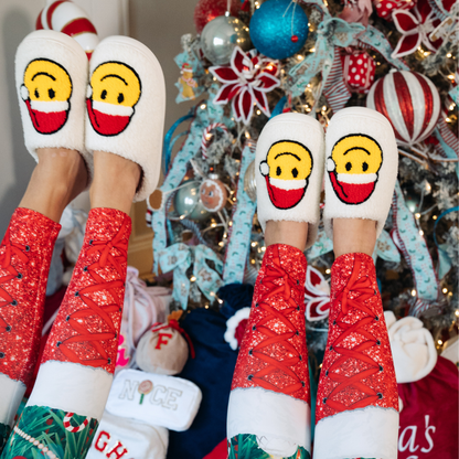 Christmas Slippers - Smiley Santa - The Happy Tribe