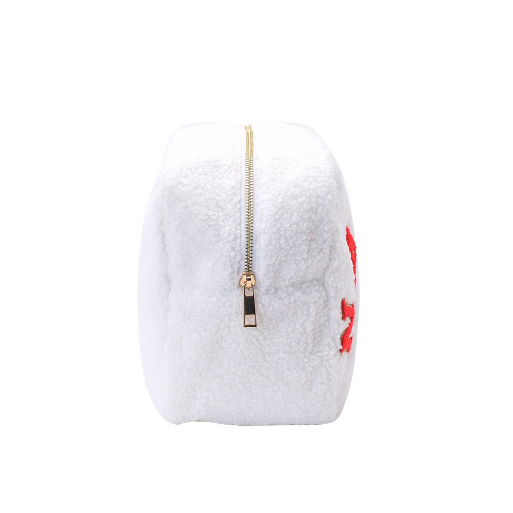 Christmas White Teddy Large Pouch - NAUGHTY - The Happy Tribe
