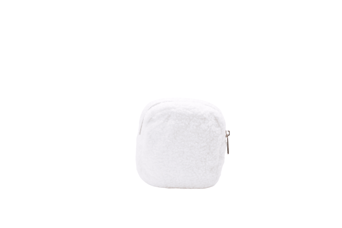 Cream Teddy Extra Small Pouch - "Santa Hat & Initial" - The Happy Tribe