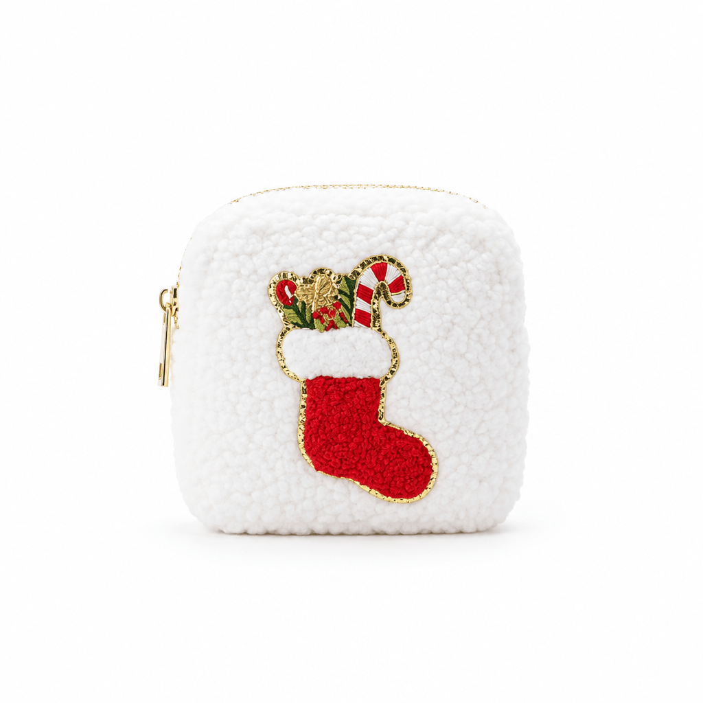 Cream Teddy XS Christmas Pouch - Stocking - The Happy Tribe