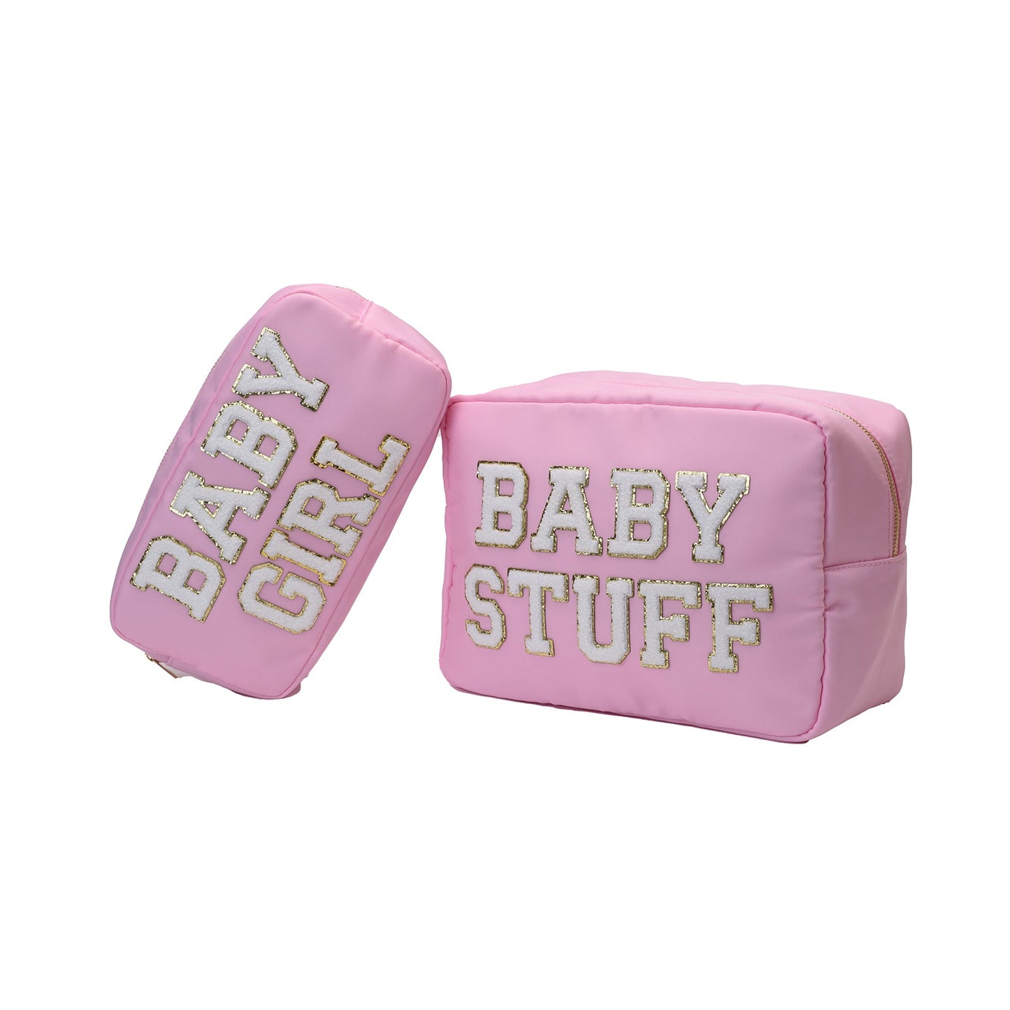Cream with Baby Pink Trim, Large Pouch "Love You to the Moon and Back" - The Happy Tribe