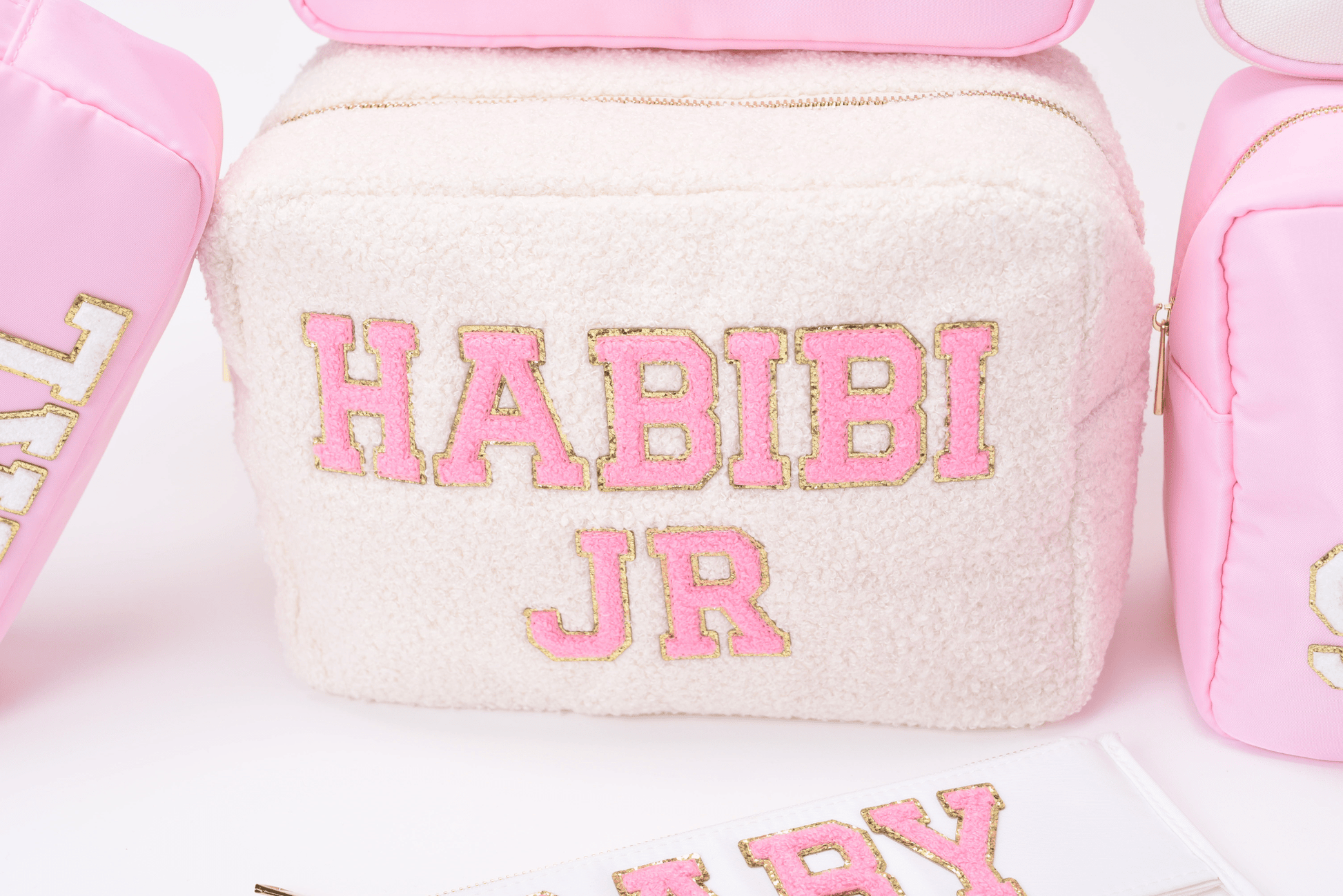 Cream,Baby Pink Teddy Large “HABIBI JR" - The Happy Tribe