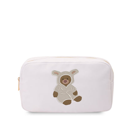 “Cuddly Bear” Embroidered Medium Pouch - The Happy Tribe