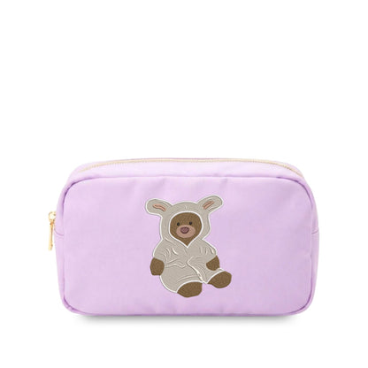 “Cuddly Bear” Embroidered Medium Pouch - The Happy Tribe