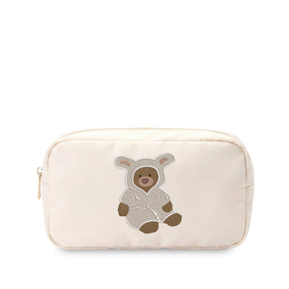“Cuddly Bear” Embroidered Medium Pouch - The Happy Tribe