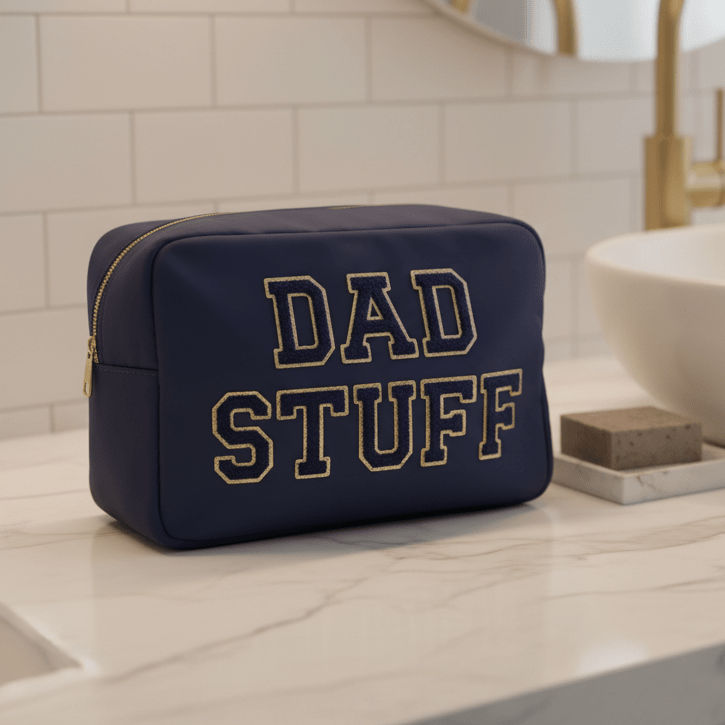 "Dad Stuff" Large Pouch, Navy - The Happy Tribe