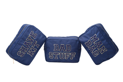 "Dad Stuff" Large Pouch, Navy - The Happy Tribe