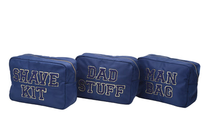 "Dad Stuff" Large Pouch, Navy - The Happy Tribe