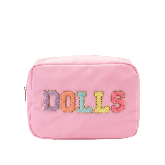 "Dolls" Large Pouch, Baby Pink - The Happy Tribe
