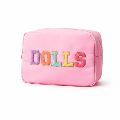 "Dolls" Large Pouch, Baby Pink - The Happy Tribe