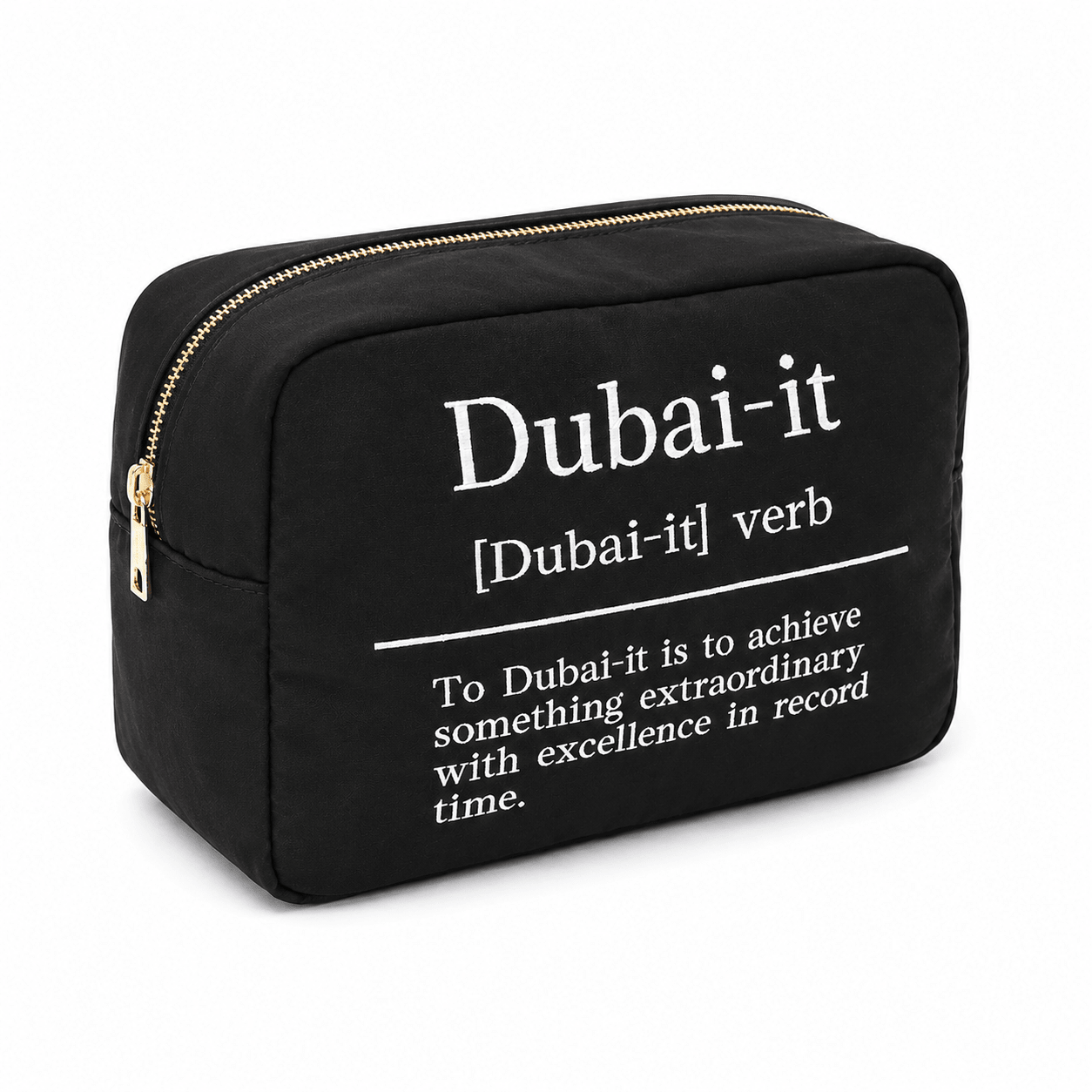 “Dubai-it” Large, Black Pouch - The Happy Tribe