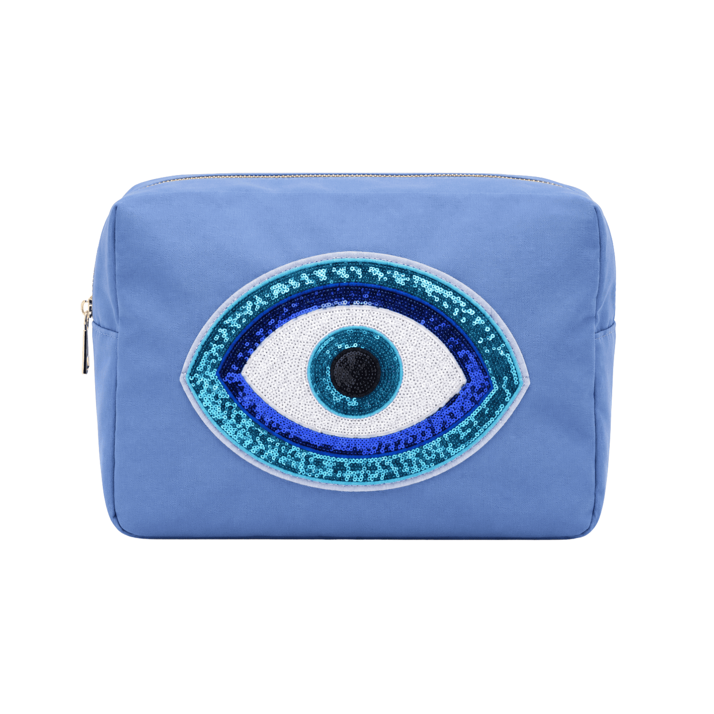 "Evil Eye" Large Pouch, Blue - The Happy Tribe