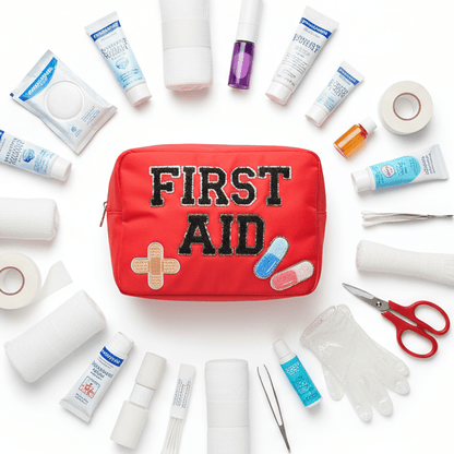 "First Aid" Large Pouch, Red - The Happy Tribe