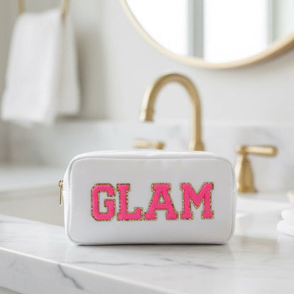 "Glam" Medium Pouch, White - The Happy Tribe