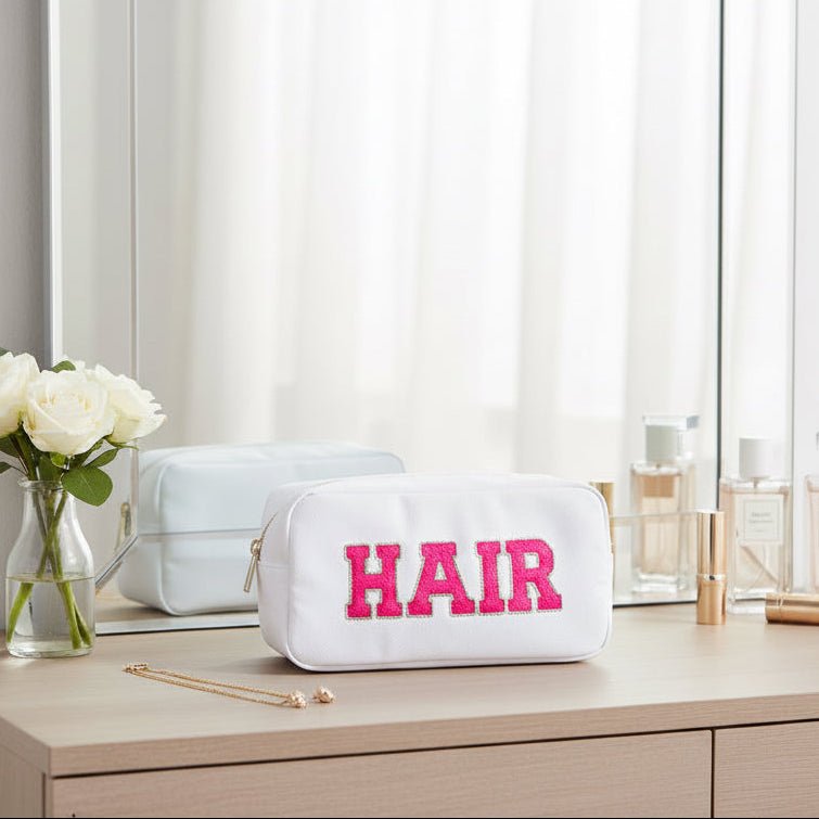 "Hair" Medium Pouch, White - The Happy Tribe