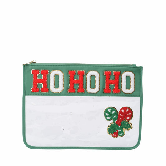 “HO HO HO” Christmas Clear Pouch - The Happy Tribe