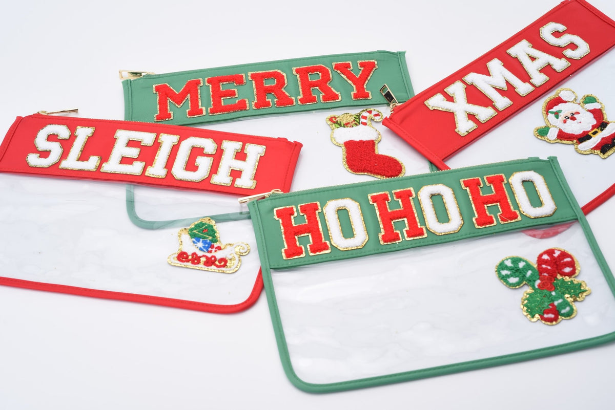 HO HO HO Christmas Clear Pouch – Festive Edition - The Happy Tribe