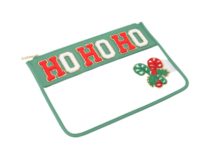 HO HO HO Christmas Clear Pouch – Festive Edition - The Happy Tribe