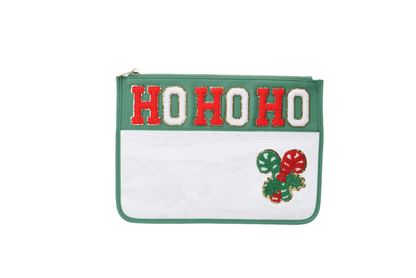 HO HO HO Christmas Clear Pouch – Festive Edition - The Happy Tribe