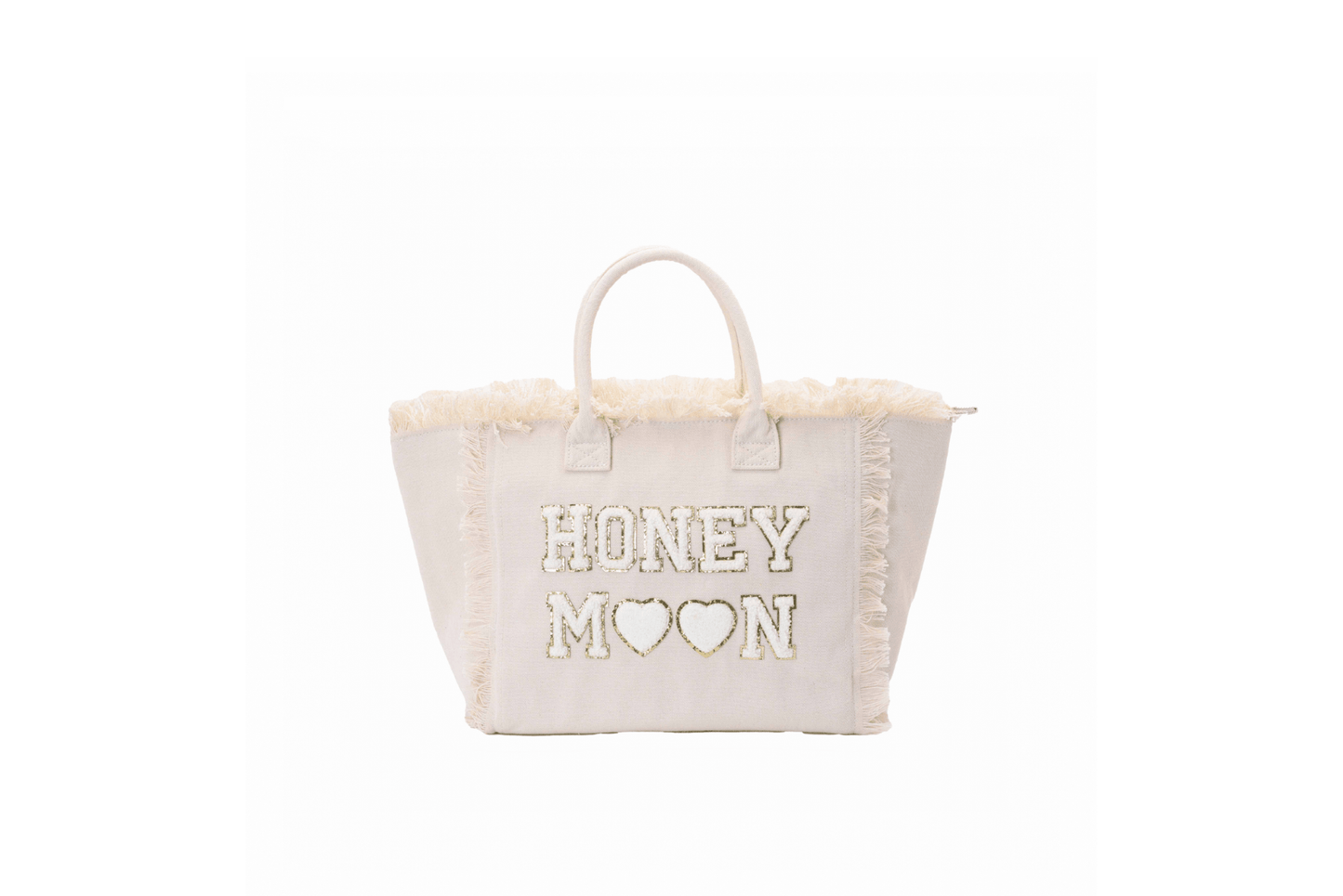 "Honeymoon" St Barths Tote Bag, Cream, Bride Tote - The Happy Tribe