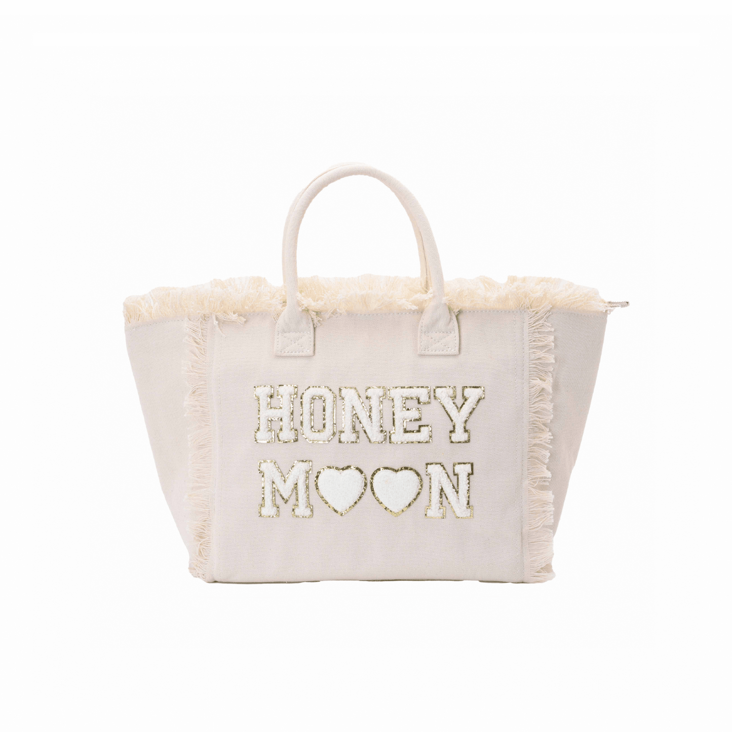 "Honeymoon" St Barths Tote Bag, Cream, Bride Tote - The Happy Tribe