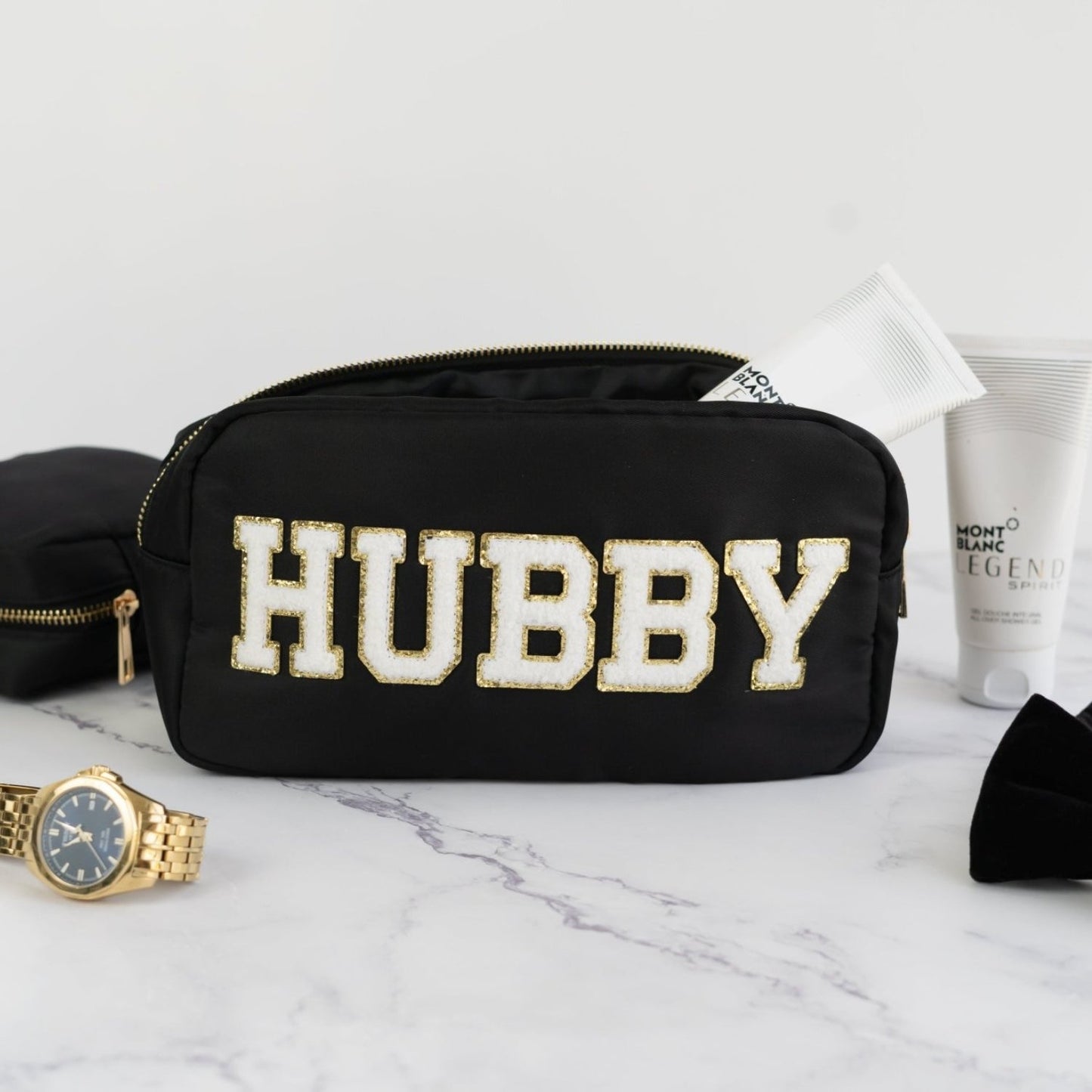 "Hubby" Medium Pouch, Black - The Happy Tribe
