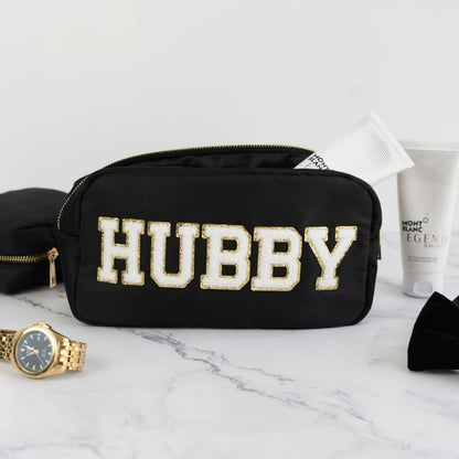 "Hubby" Medium Pouch, Black - The Happy Tribe