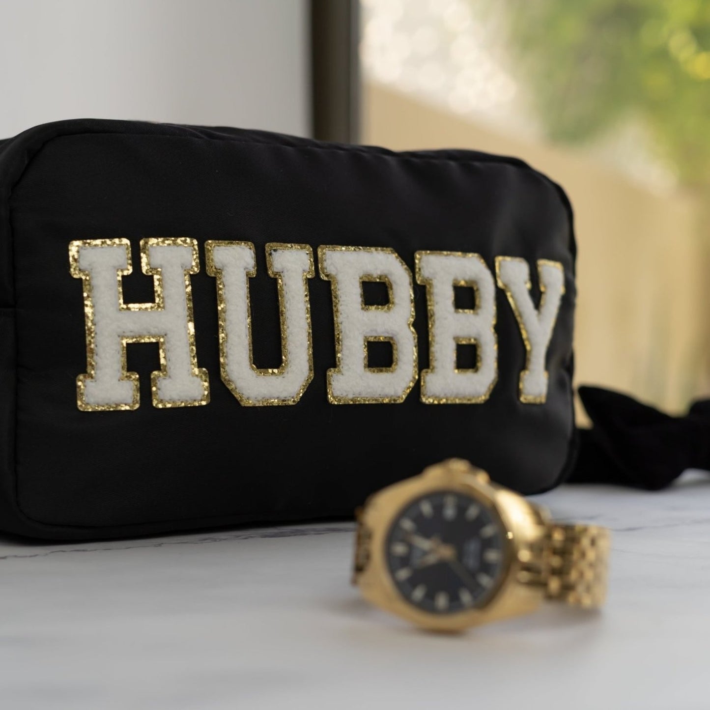 "Hubby" Medium Pouch, Black - The Happy Tribe