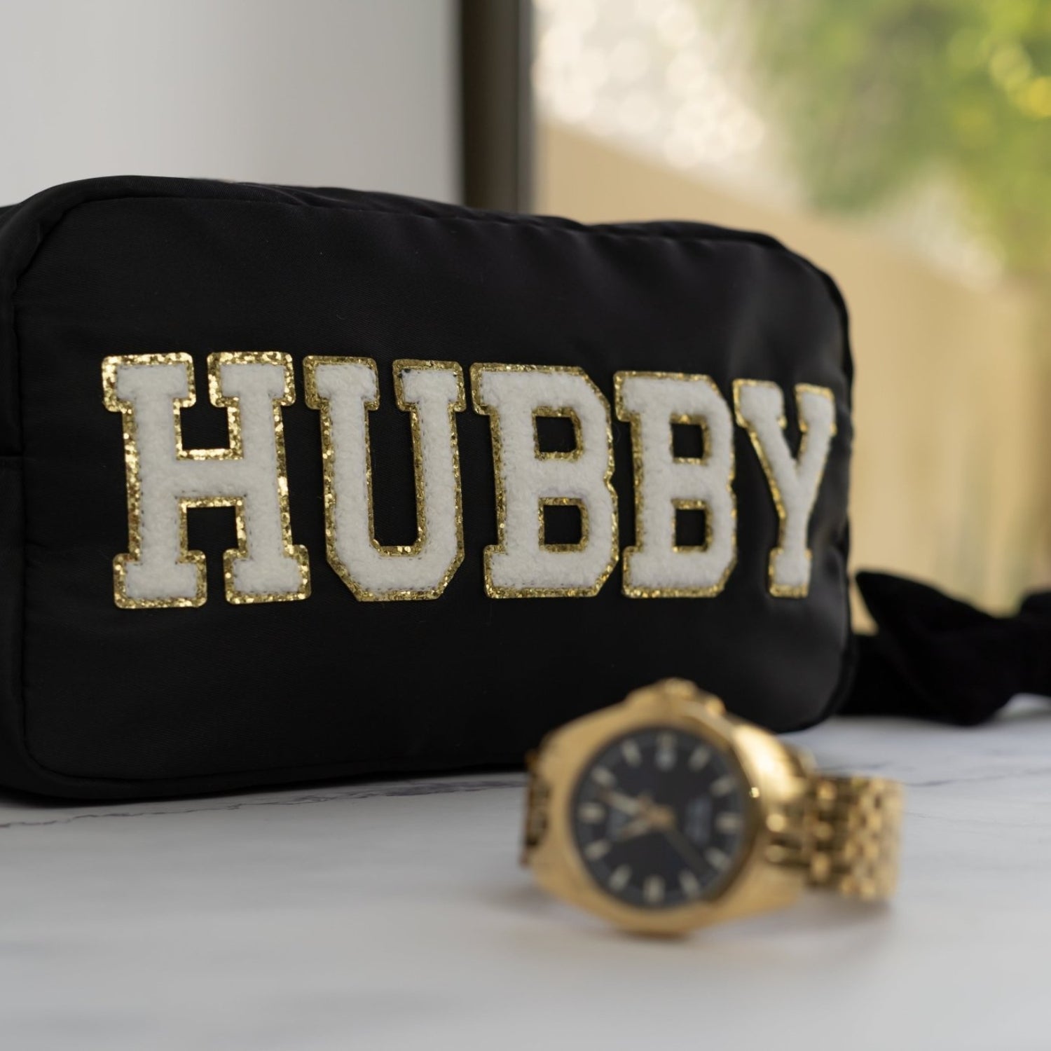 "Hubby" Medium Pouch, Black - The Happy Tribe