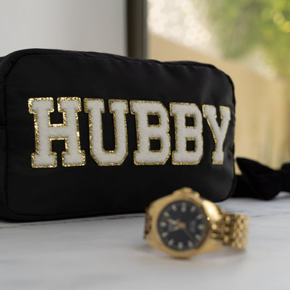 "Hubby" Medium Pouch, Black - The Happy Tribe