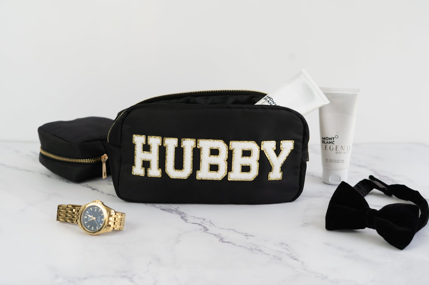 "Hubby" Medium Pouch, Black - The Happy Tribe