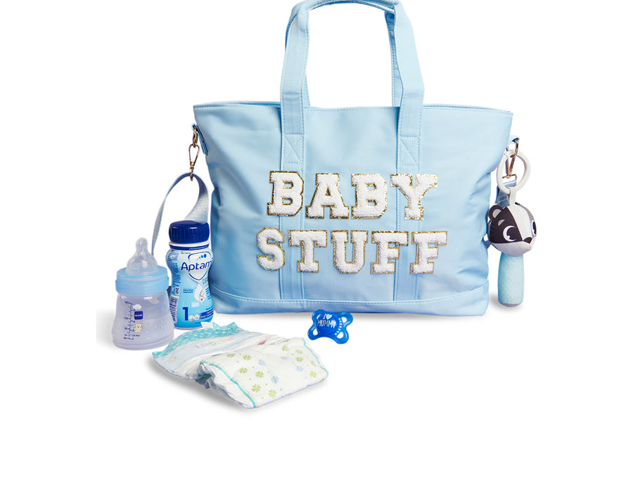 Large Baby Blue Travel Tote - 