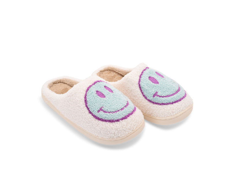 Smiley Slipper - Turquoise & Lilac