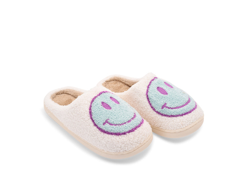 Smiley Slipper - Turquoise & Lilac