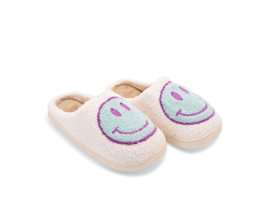 Smiley Slipper - Turquoise & Lilac