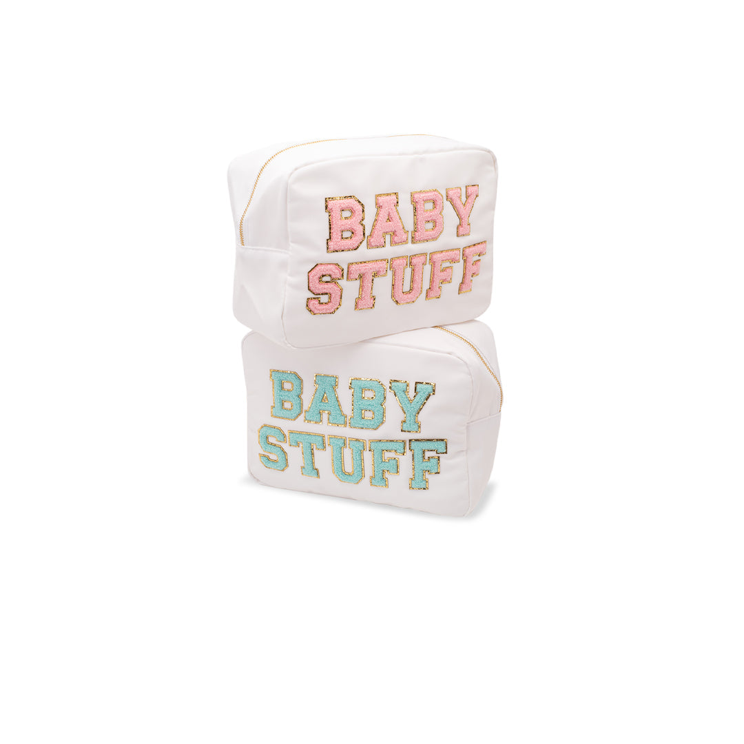 White Large “Baby Stuff” Pouch - The Happy Tribe