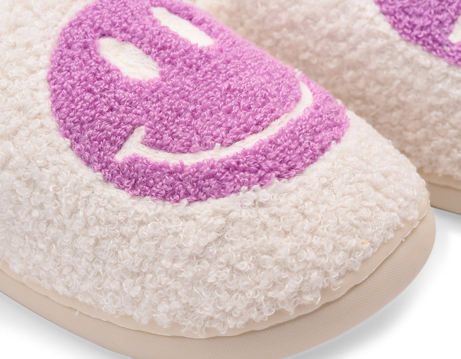 Smiley Slipper - White & Lilac