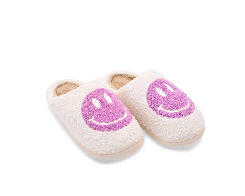 Smiley Slipper - White & Lilac