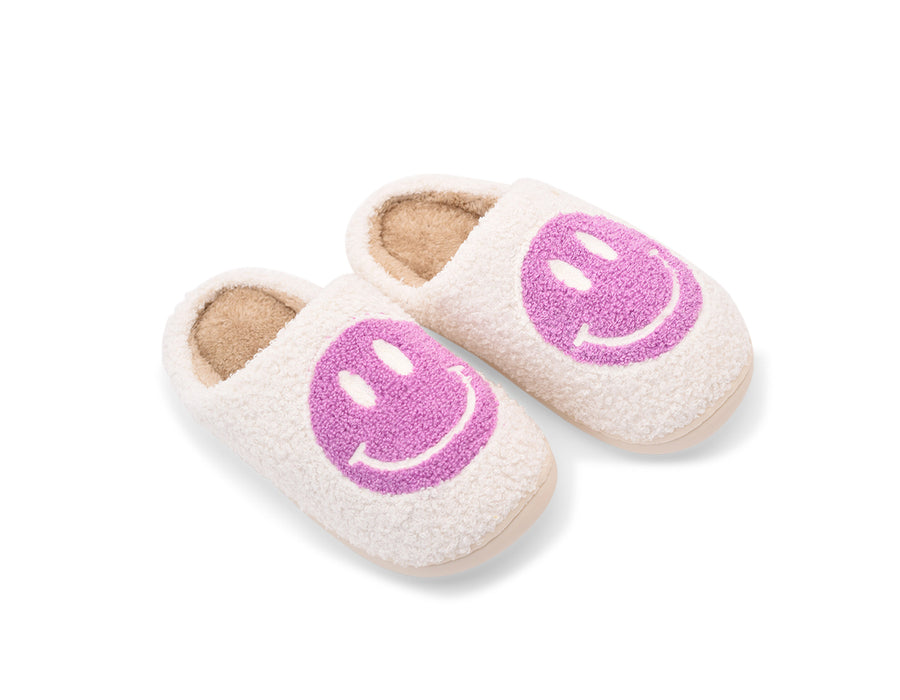 Smiley Slipper - White & Lilac