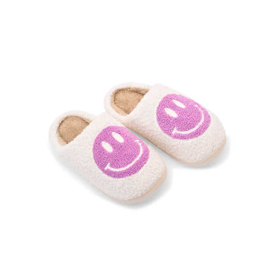 Smiley Slipper - White & Lilac - The Happy Tribe