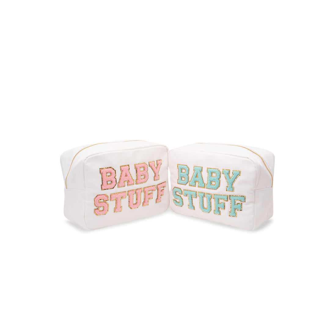 White Large “Baby Stuff” Pouch - The Happy Tribe
