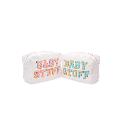 White Large “Baby Stuff” Pouch - The Happy Tribe