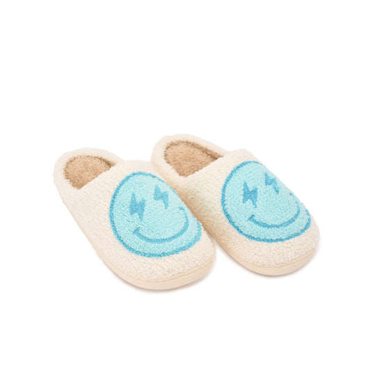 Lightning Smiley Slipper - Turquoise - The Happy Tribe