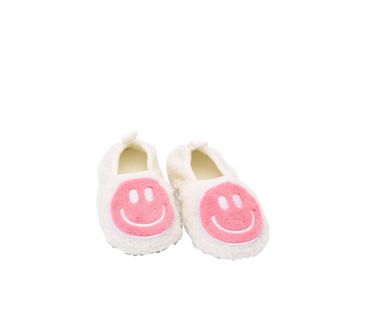 Kids Smiley Slipper - White & Pink