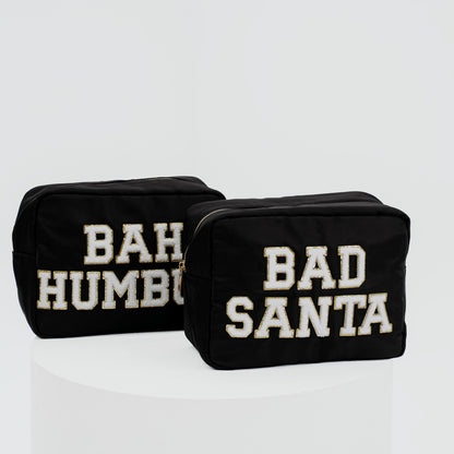 Large Black Christmas Pouch – “Bad Santa” (Limited Edition) - The Happy Tribe