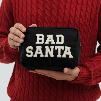 Large Black Christmas Pouch – “Bad Santa” (Limited Edition) - The Happy Tribe