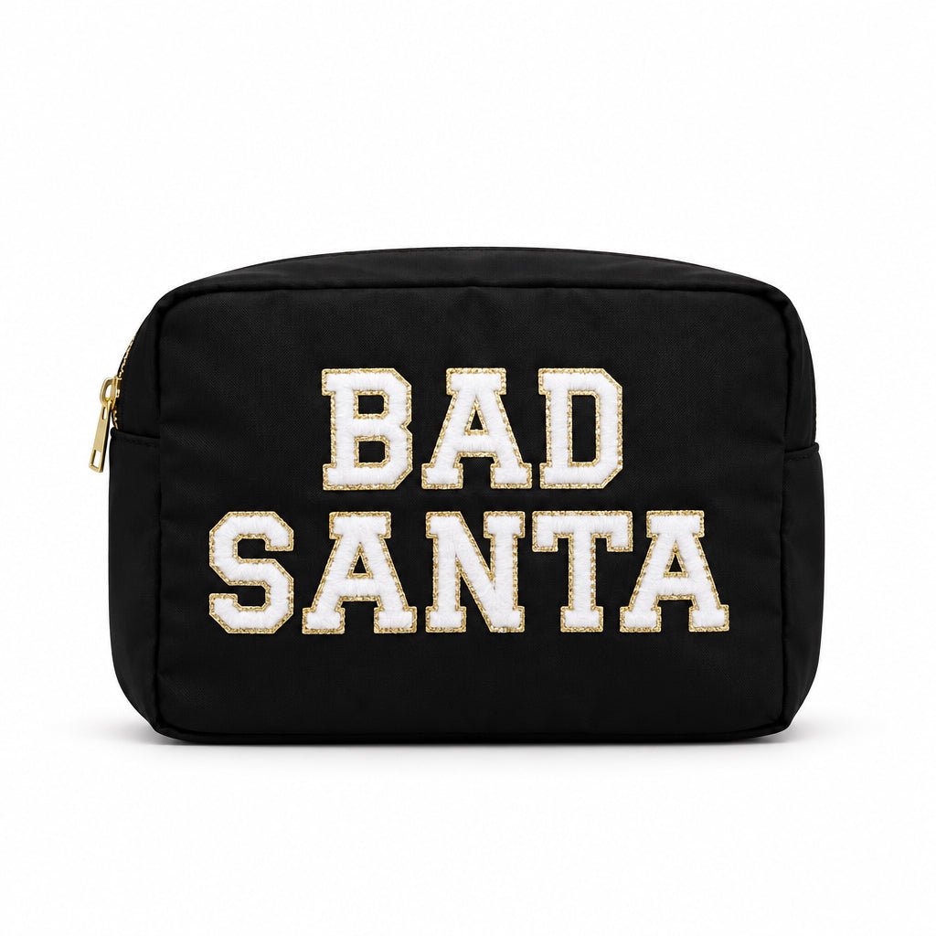 Large Black Christmas Pouch – “Bad Santa” (Limited Edition) - The Happy Tribe