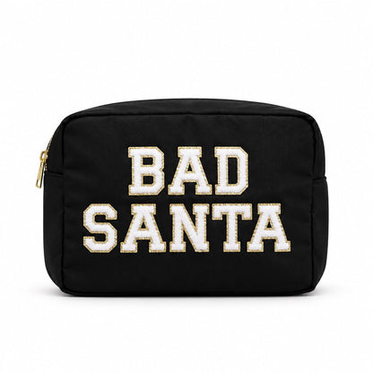 Large Black Christmas Pouch – “Bad Santa” (Limited Edition) - The Happy Tribe