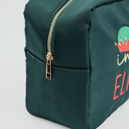 Large Green Christmas Pouch “Believe in Your Elf” - The Happy Tribe
