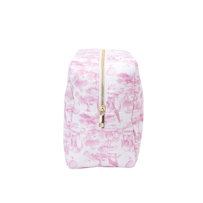 Personalised Pink Toile 2-Pc Pouch Set